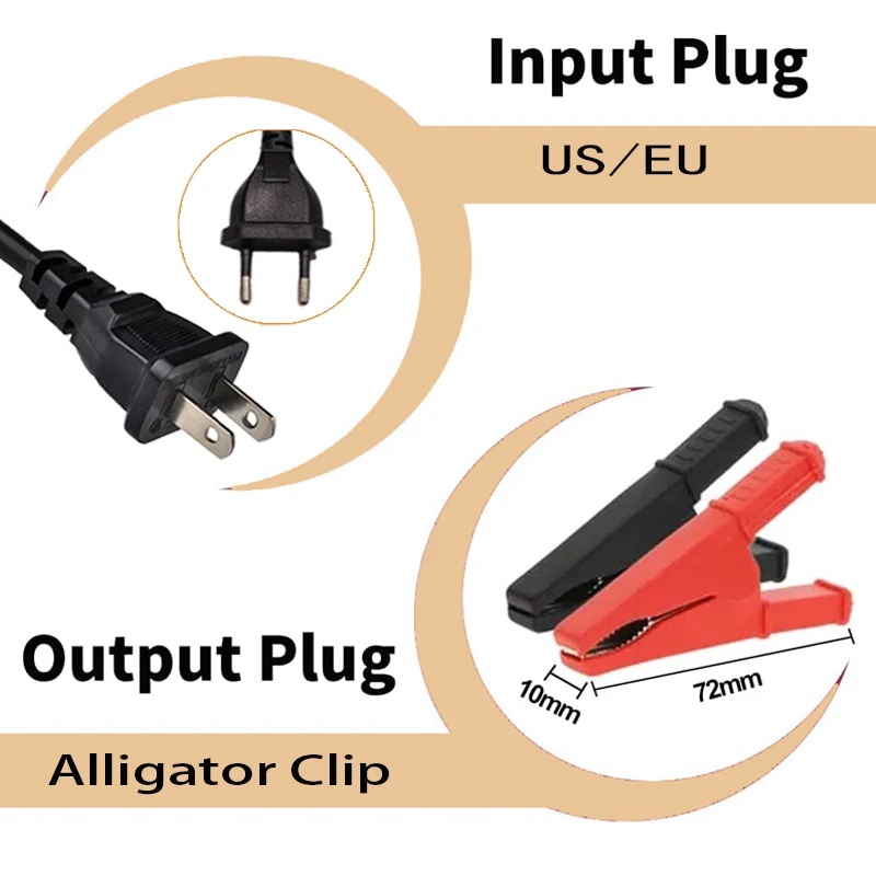 12V 24V 36V 48V lead-acid battery charger for 12V/24V/36V/48V Lead-Acid Battery Pack for Car Battery with Alligator Clip Plug