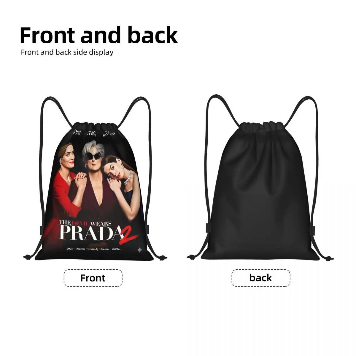 Custom The Devil Wears Pradas Comedy Film Drawstring Bag for Shopping Yoga Backpacks Women Men Sports Gym Sackpack