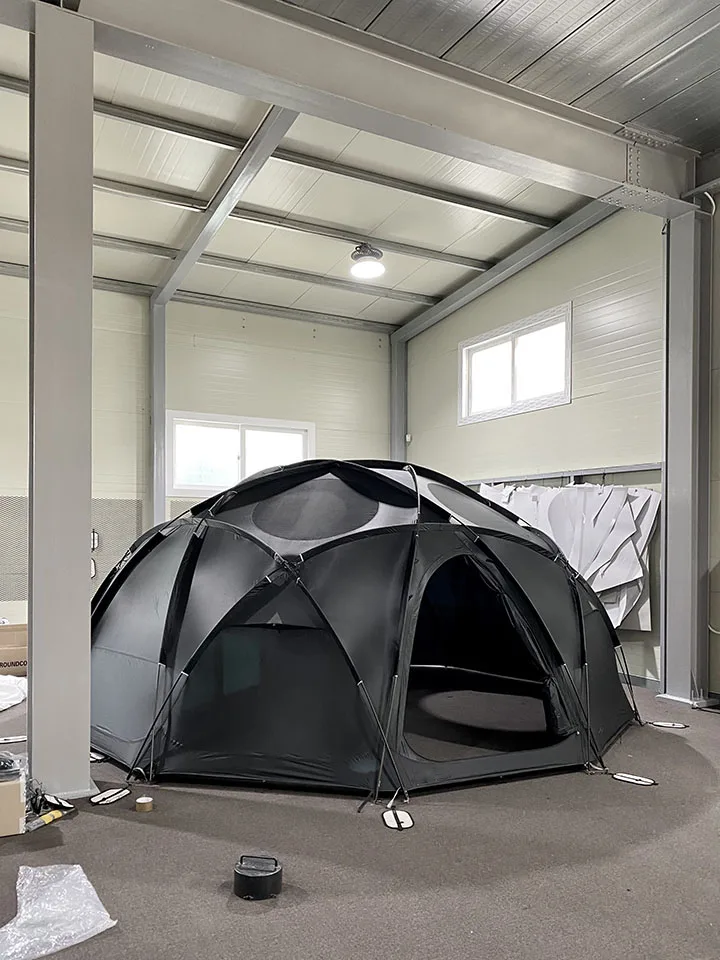 New Arrival Waterproof Windproof Black Dome Camping Tent Large Space Family Tent For Outdoor Traveling Hiking