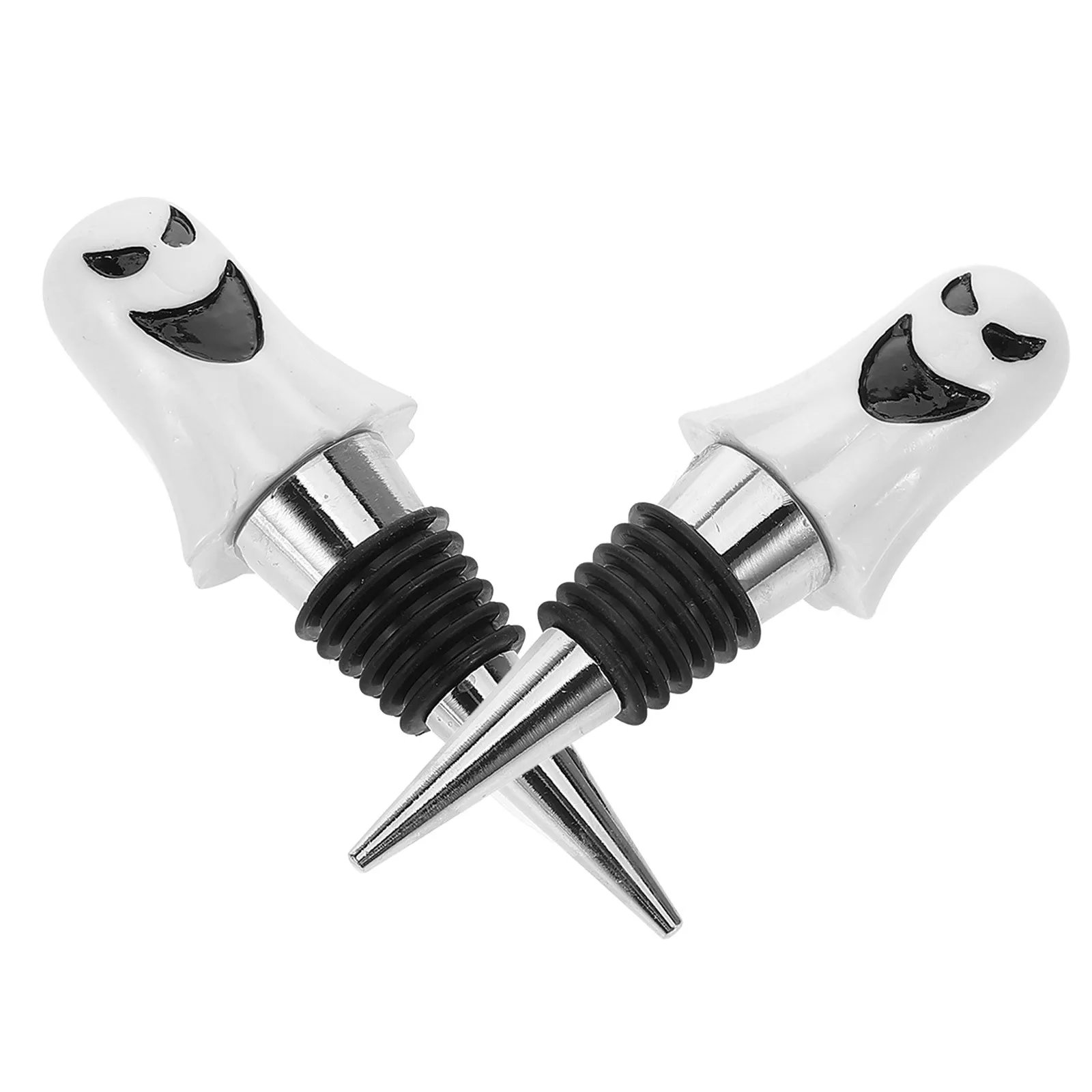 

2Pcs Witch Hat Wine Stoppers Ghost Shaped Decorative Bottle Plugs Reusable Wear-Resistant for Party Household Portable Use