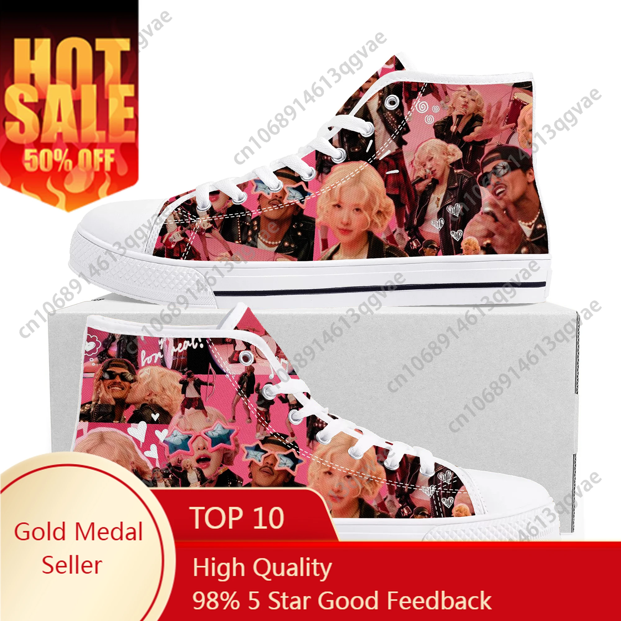 

Pink Rose APT Bruno Mars 아파트 아파트 High Top High Quality Sneakers Mens Womens Teenager Canvas Sneaker Custom Made Couple Shoes