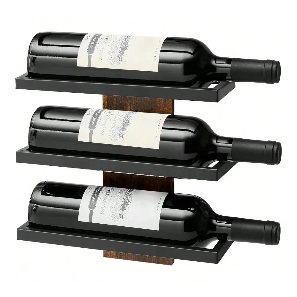 

Трехуровневая настенная подставка для вина, держатель для бутылок для вина Dilay And Sage, подвесной держатель для бутылок для Ling Ro Dining Ro Bar Wine Cellar