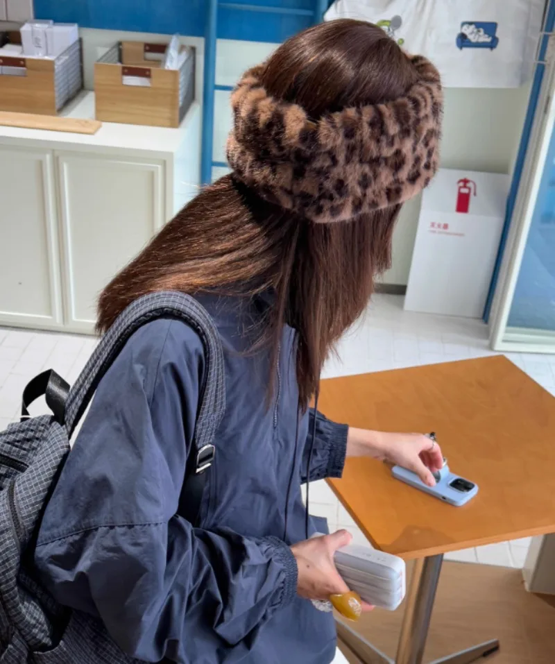 Plush Fuax Fur Elastic Headband Women's Winter Bag Ear Protectors Head Windproof Headless Scarf Fur Hairband