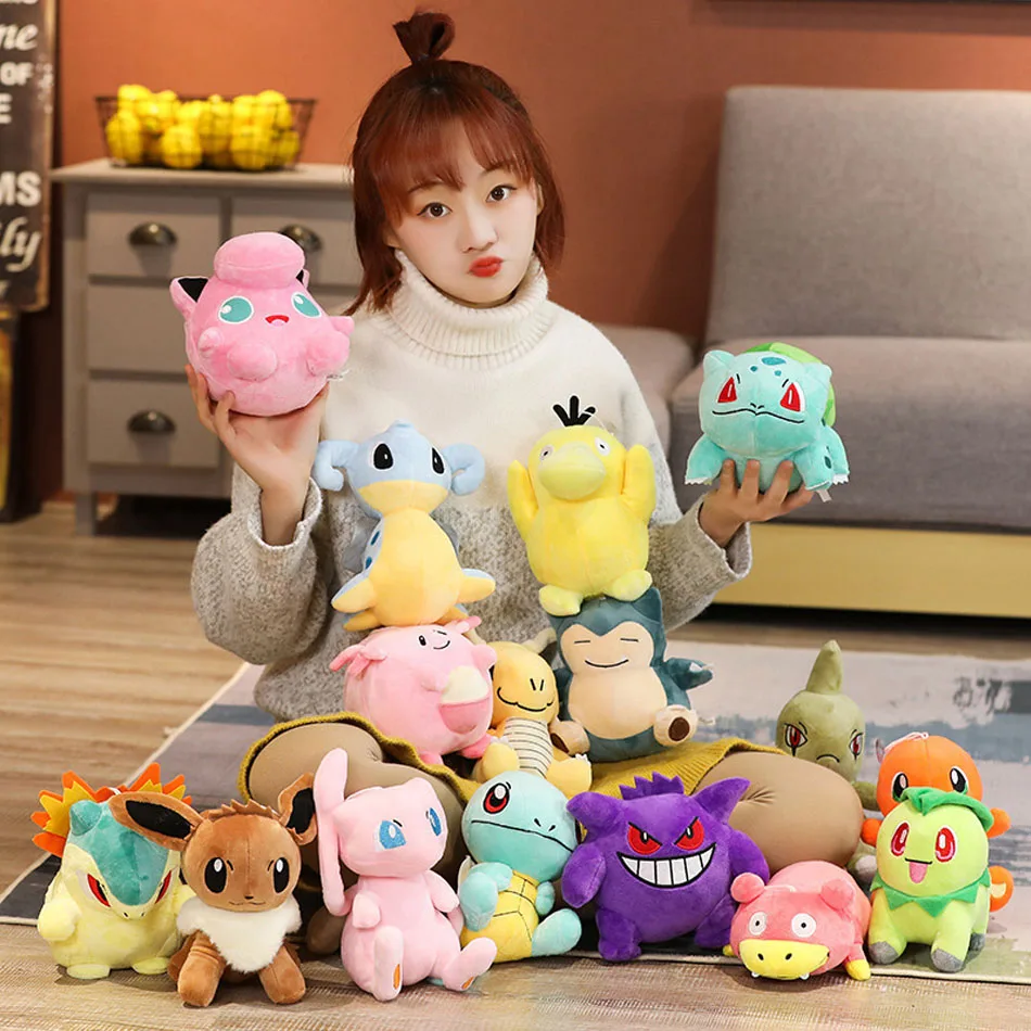 2026 Charmander Squirtle Bulbasaur Plüschtier Anime-Figur Modell Kindergeburtstagsgeschenk Anime-Stofftier Geschenk für Kinder