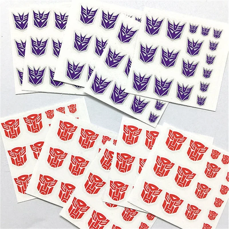 Anime Símbolo UV Adesivos, Transformação Brinquedos Decepticons, DIY Acessórios de Decoração, Personalizado, 3D, Transferência, Em estoque