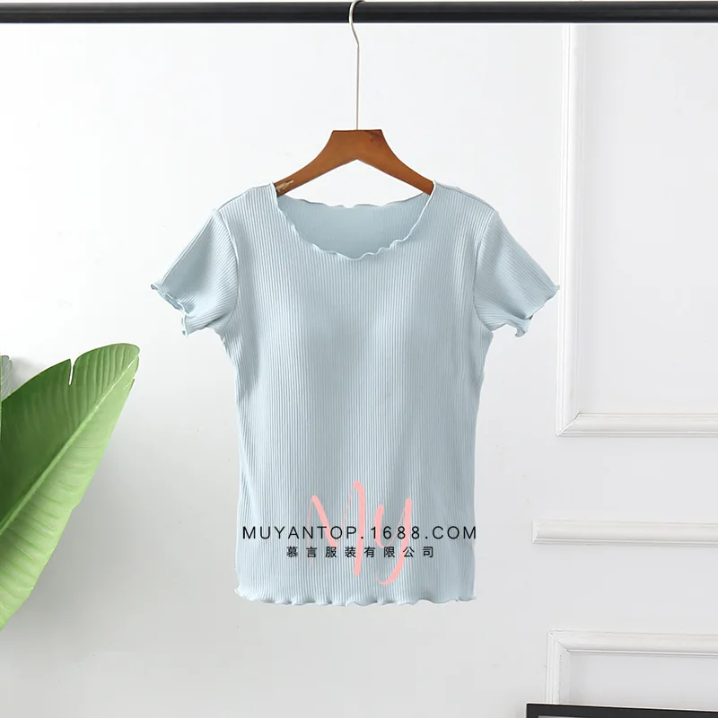 New Cotton Chest Pad Sleepwear T-Shirt Casual Summer Pajamas Tops One Piece Short Sleeve Nightwear Bottoming Shirts