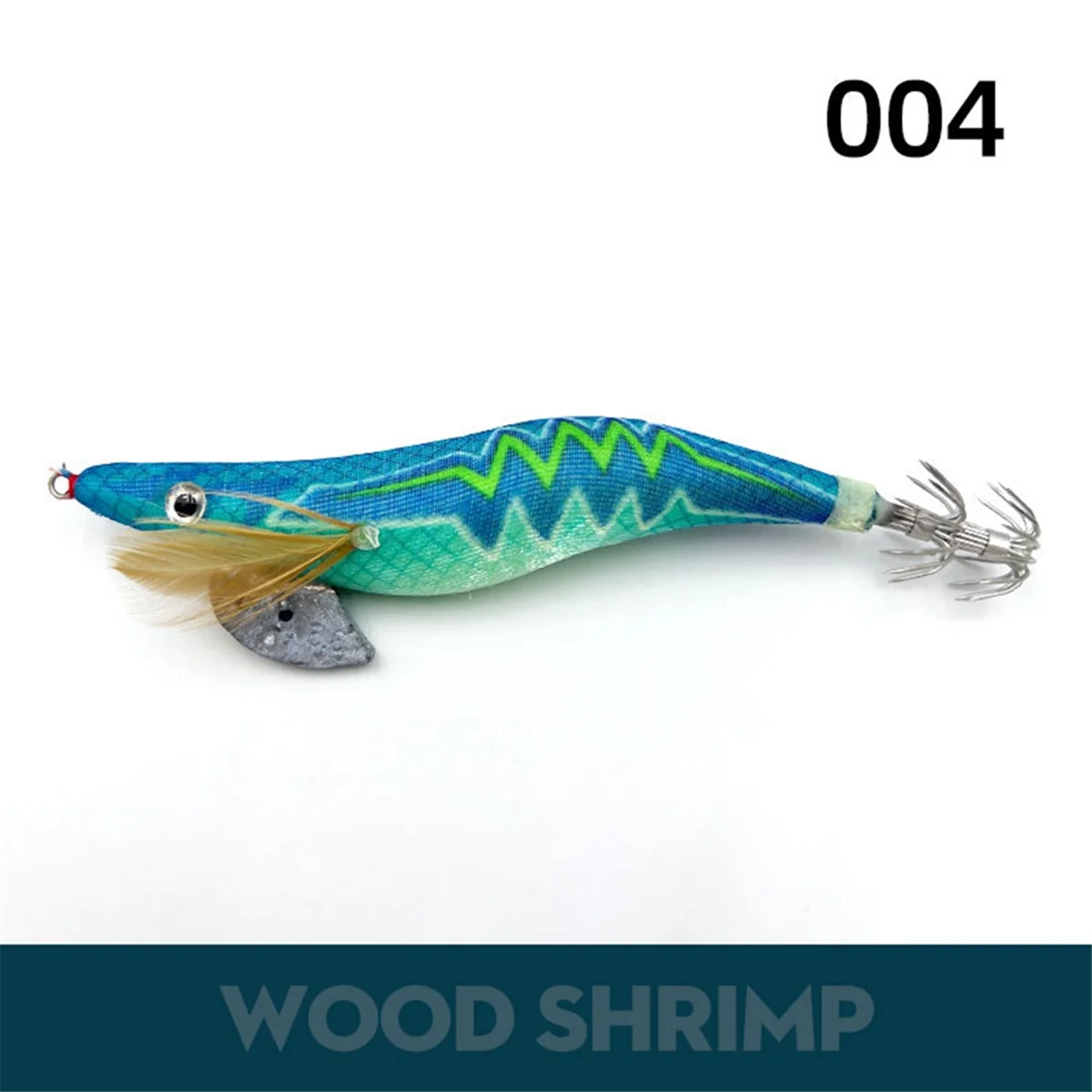 A71P Leuchtende Garnelenhaken aus Holz, Explosionshaken, Meeresangeltuch, Garnelenhaken aus Holz, Luya-Köder, japanische Garnelen
