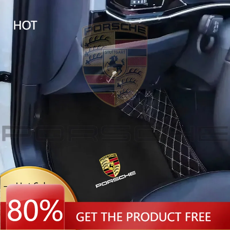 

Наклейки на автомобиль Porsche, коврики для пола автомобиля, передние и задние коврики, противоскользящие защитные накладки для Porsche Panamera, Cayenne, Taycan, 911, 718, Macan