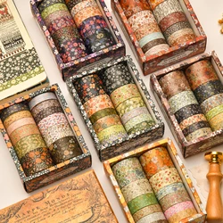 12pcs Autumn Flowers Washi Tape Set Retro Floral Adhesive Masking Tapes Decoration Stickers A7590