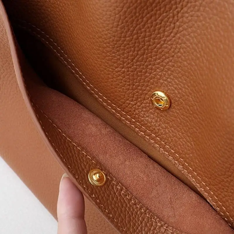 Solid leather shoulder bag Casual PU Leather Bag Large Capacity Tote Bags Women Fashion Bag Simple Crossbody Bag Lady Handbag