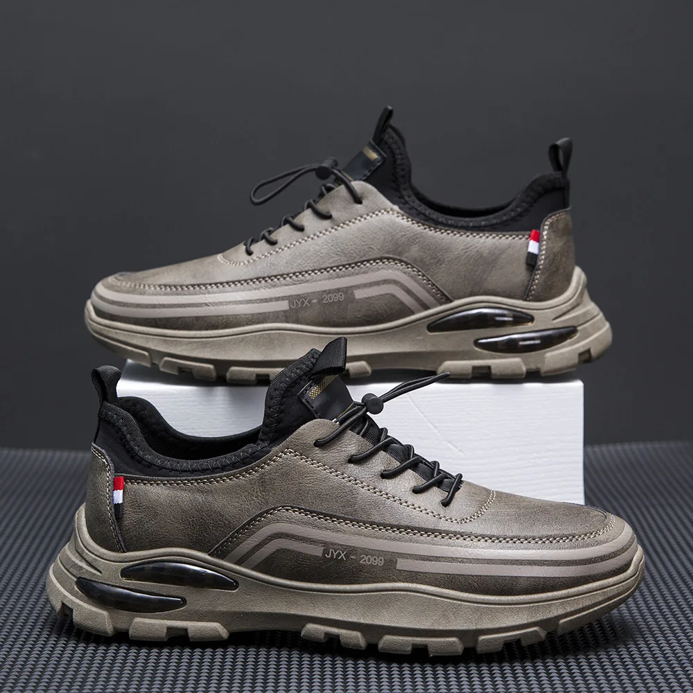 Men Leather Casual Shoes Vulcanized Shoes Autumn Fashion Luxury Sneakers Comfort Sports Platform Male Footwear Tenis Masculino
