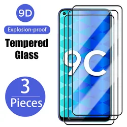 3PCS Full Cover Screen Protector Glass for Honor 20 30 10 9 Pro 10X 9X Lite Protective Glass for Honor 8X 10i 20i 30i 9C 8C 9A