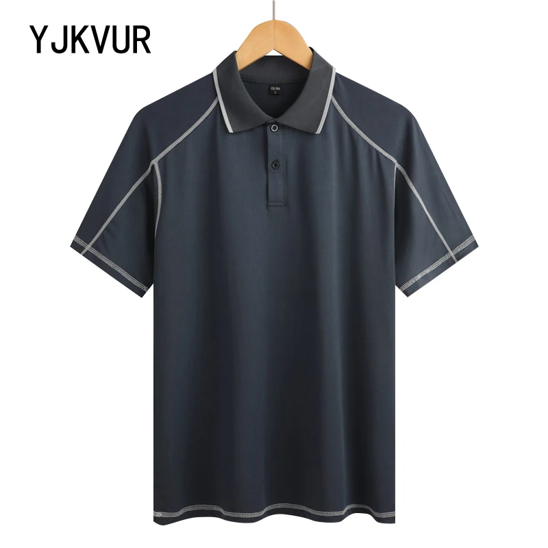 YJKVUR Lapel Men's Polo Shirt Summer New Quick Dry Short Sleeve T-shirts Performance Moisture Wicking Business Casual Golf Shirt