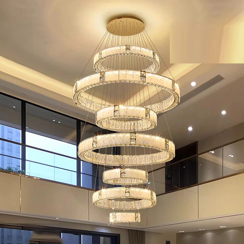 

Modern home decoration crystal chandelier, stair Pendant lamp, living room Pendant lights, interior lighting