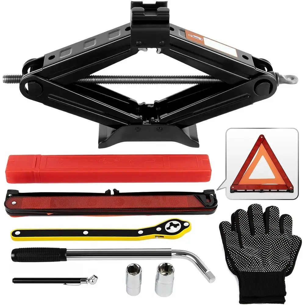 

Car Jack Kit, 2.5 Ton Tire Jack with Lug Wrench, Portable Spare Tire Changing Repair Kit, Scissor Jack Kit, Universal Vehicle Sc