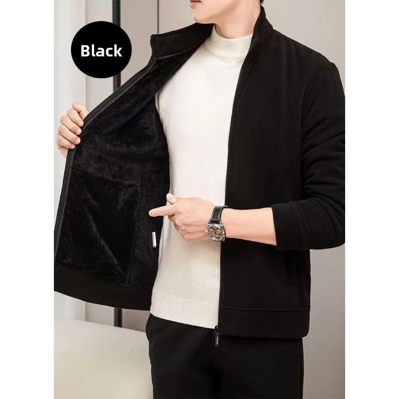 

Fishing Jackets Sports Middle-aged Cold-proof Windproof Fleece Jacket Spring Autumn Men's Fleece Warm Loose Comfortable Jacket