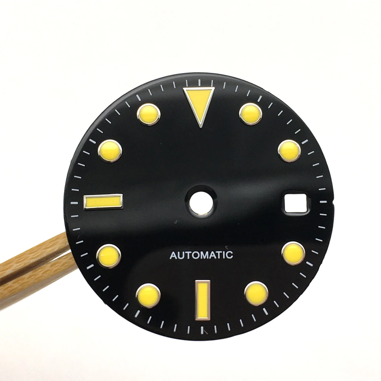 28.5mm Custom Logo Black Luminous Dial, Stainless Steel Fit Miyota 8215 Movement, Hot Sale DIY Mod Watch Parts