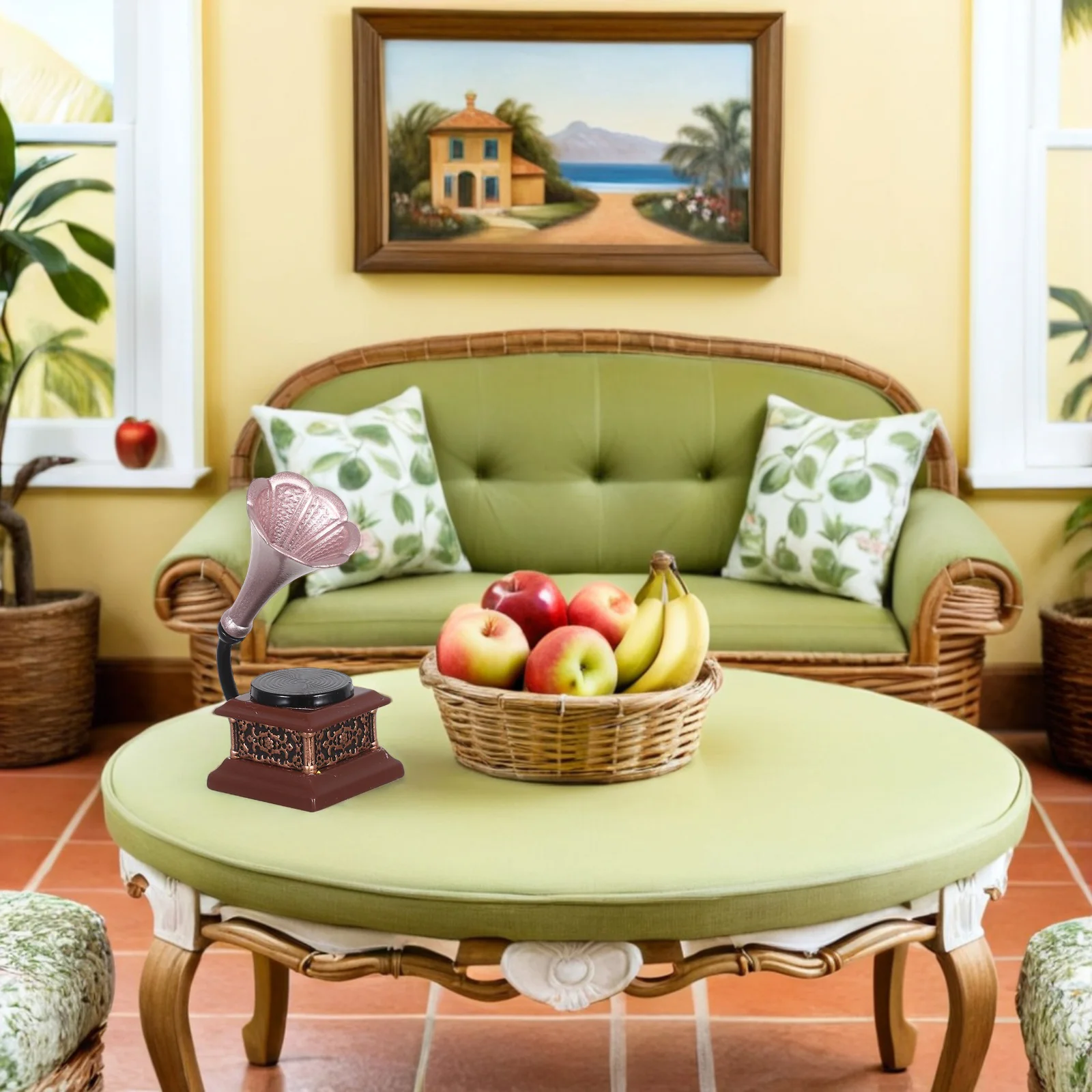 

Miniature Retro Phonograph Victorian Dollhouse Accessories Vintage Record Player Living Room Music Decor Vintage Phonograph