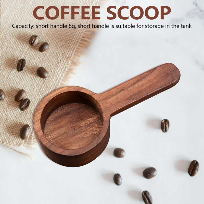 木製測定スプーンセット、キッチン測定スプーン、ティーコーヒースクープ、砂糖測定器、2個