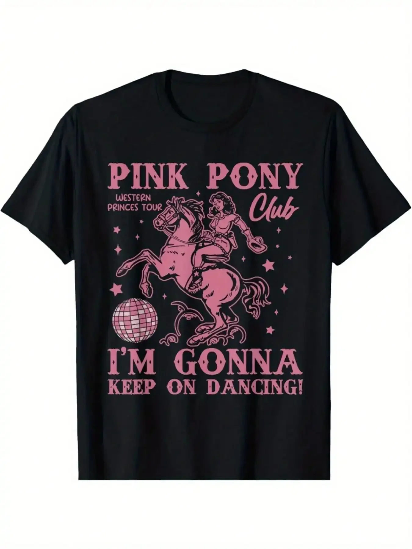 

Cute Pink Girl Pony Club I'm Gonna Keep On Dancing Men T Shirt 100% Cotton Comfortable Casual Soft Breathable Clothing