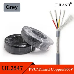 1/2/5/10/20M Grey High Quality UL2547 Shielded Wire Amplifier Line Channel Audio Signal Shielding Cable 2 3 4 5 6 7 8 Cores
