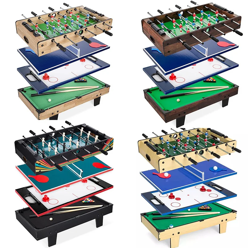 

4-in-1 Multi Game Table Combination Arcade Set for Home Pool Billiards, Air Hockey, Foosball and Table Tennis