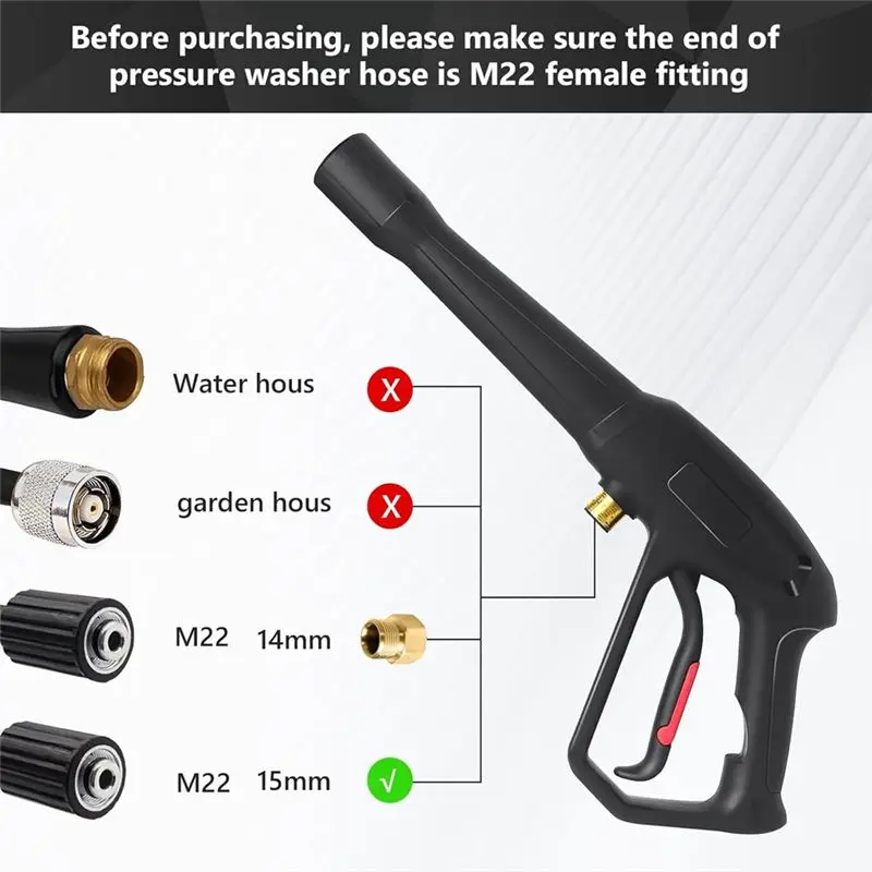 AEE4-Pressure Washer With 5 Pcs Quick Connect Nozzles,For Karcher, Ryobi,Powerstroke,Greenworks,Electric Power Washer