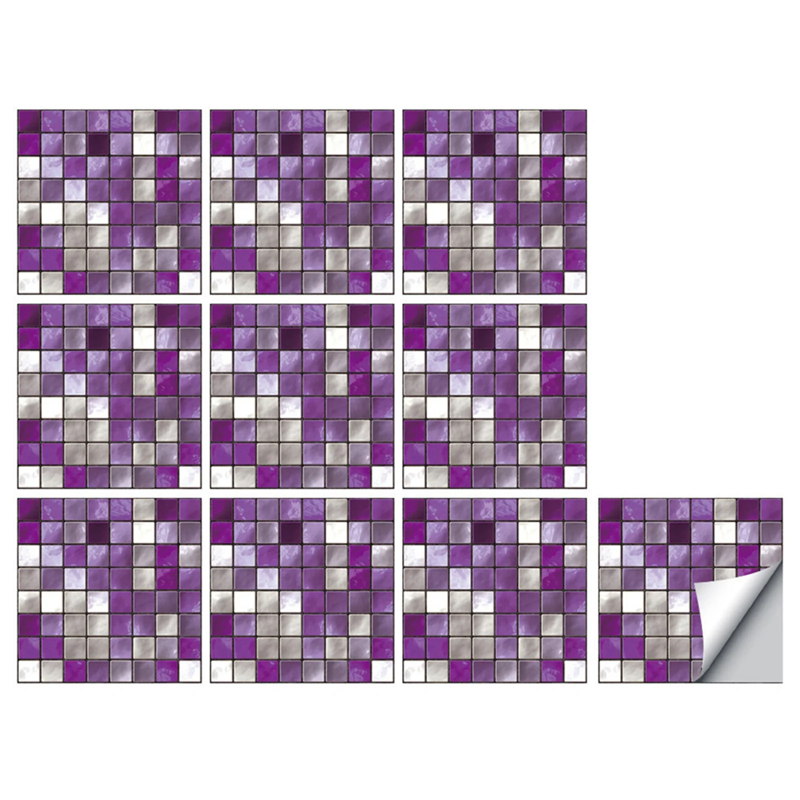 

10 pcs Decals Mosaic Pvc For Home Tile Wall Sticker Kitchen Home Tile Stickers Bathroom Decor Removable Stickers