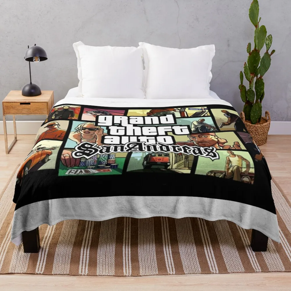 

GTA San Andreas Gaming Art Throw Blanket Vintage Blanket Blanket For Baby