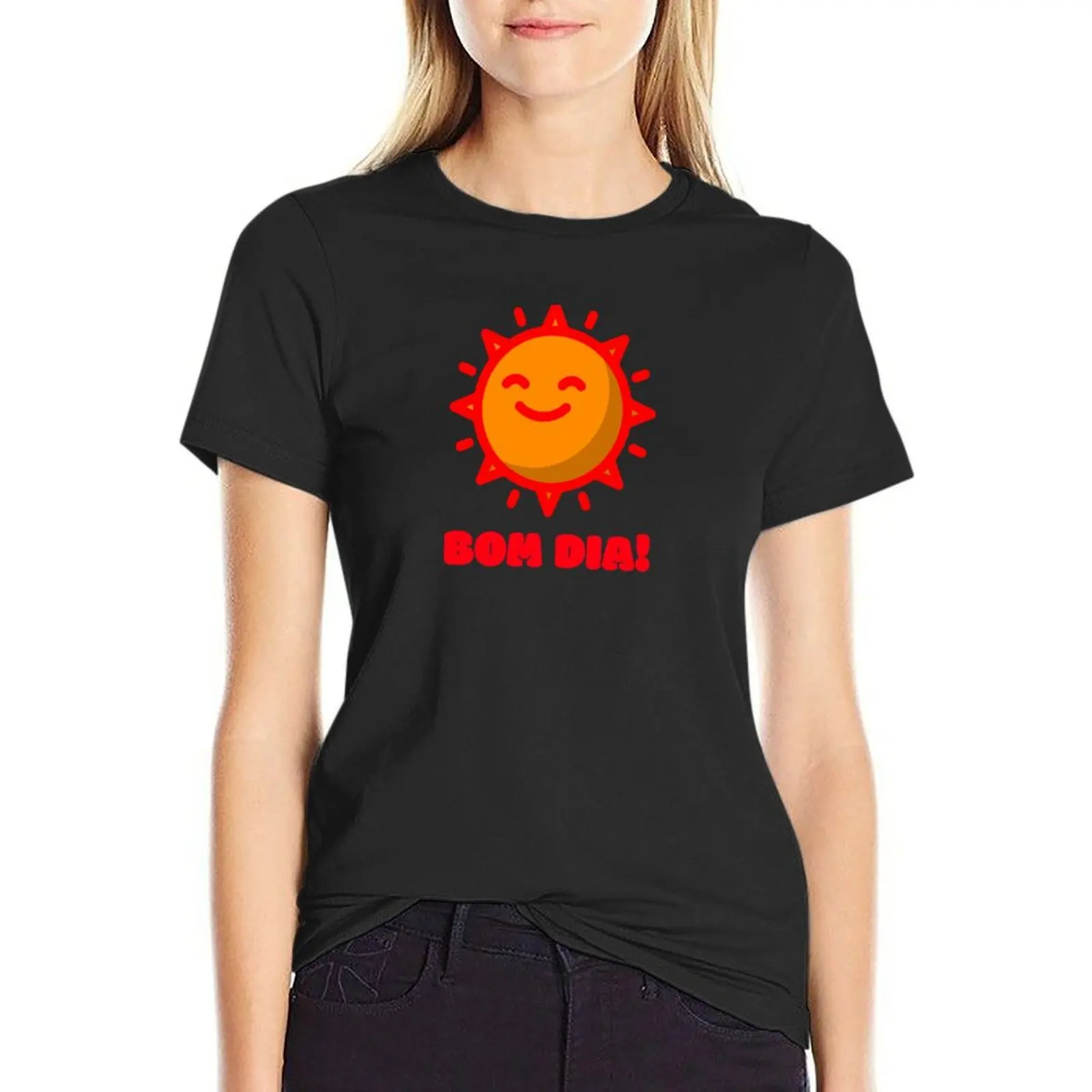

Bom Dia Sunshine Love T-Shirt animal print shirt for girls female oversized t-shirts for Women graphic tees