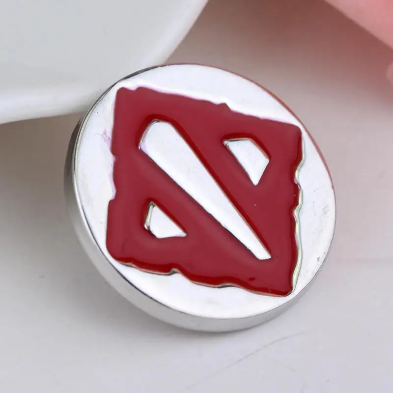 Dota 2 Brook Online Game Dota2 Classic Logo Square Shape Pendant Brook 2 Colors Gift Fashion Badge Pin Jewelry