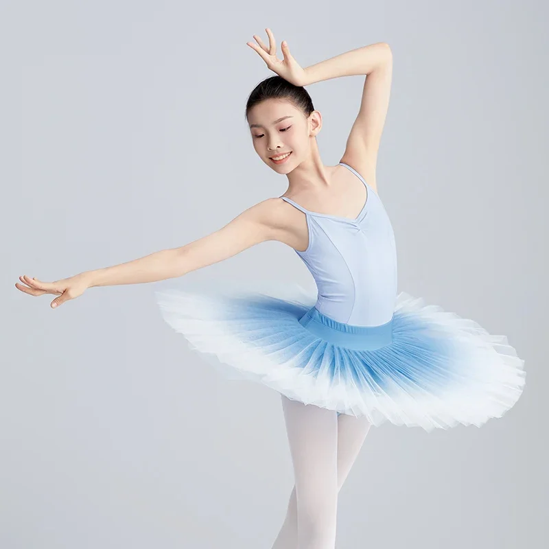 Swan Lake Dance Ballet Tutu Skrits Teen Kid Girl  Performance 5 Layers Ballet Tutu Dance Practice Skirt Gradient Dance