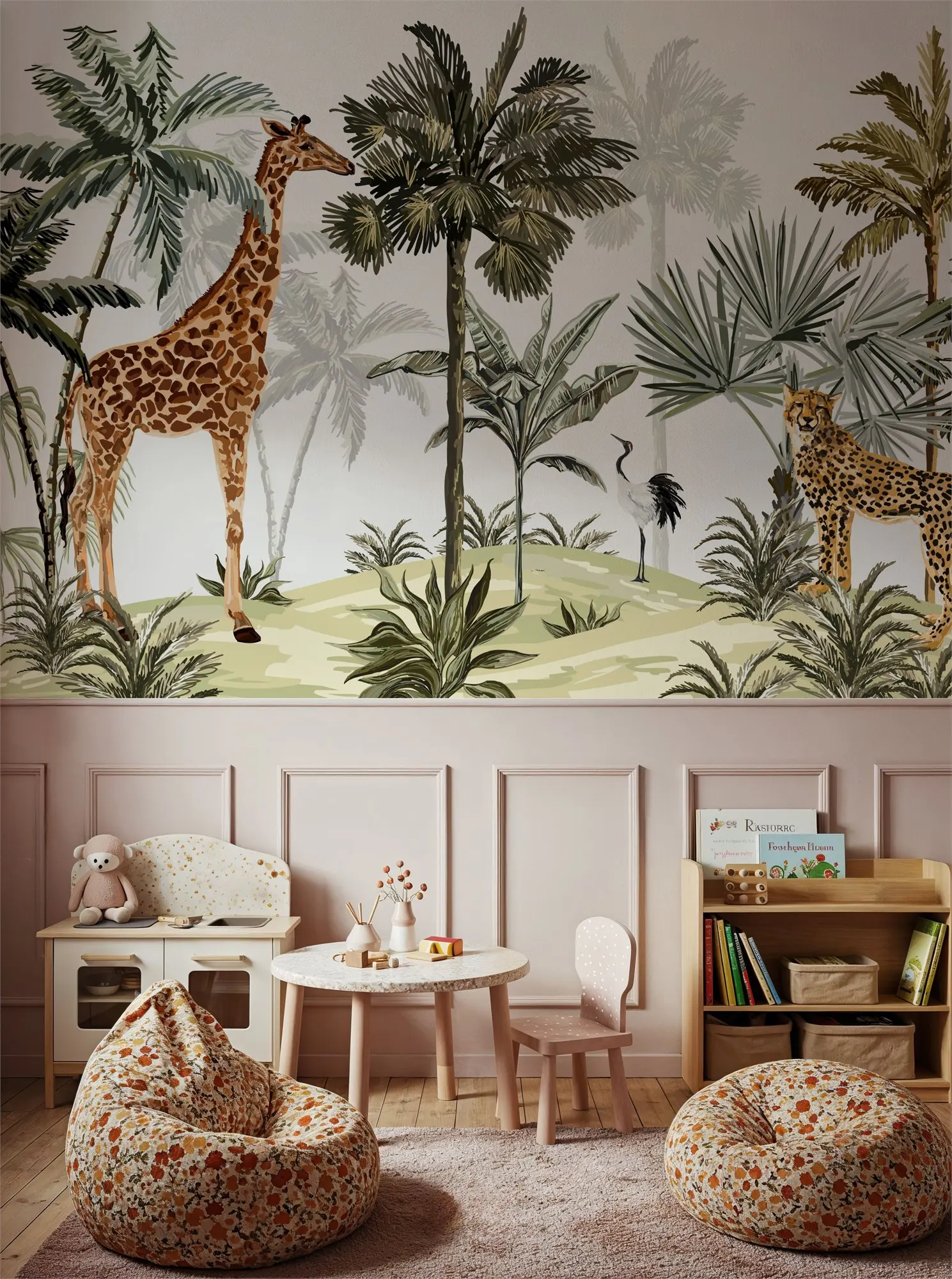 The Giraffes Paradise Kids Room Wallpaper Custom Wall Mural for Bedroom
