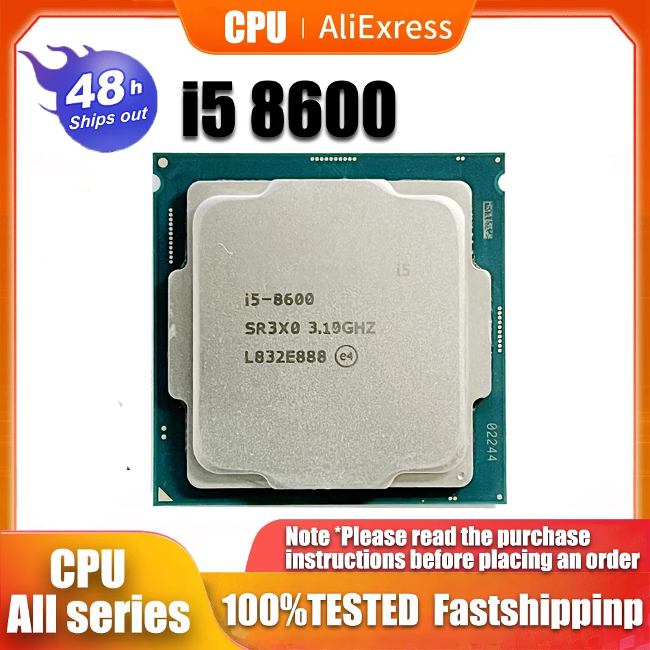 

Used Core i5 8600 3.1GHz Six-Core Six-Thread CPU Processor 9M 65W LGA 1151 without Cooler