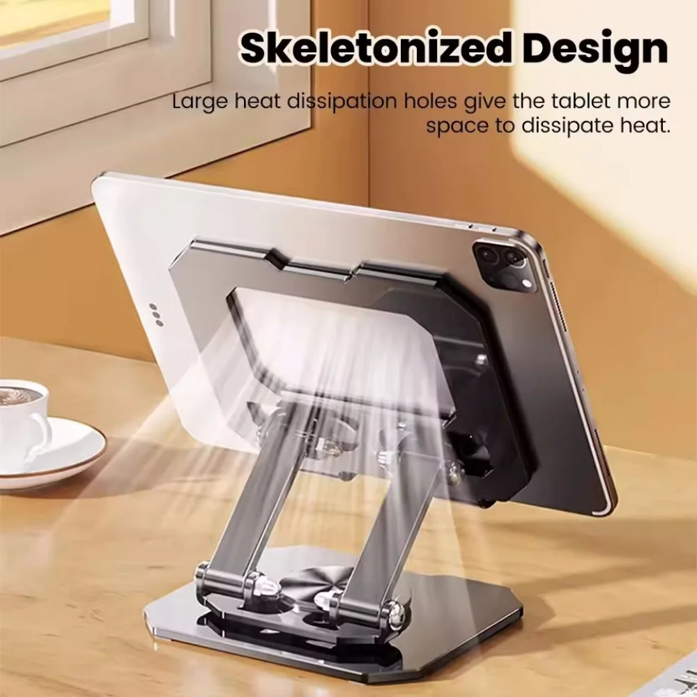 360 °   Obrotowy stojak na tablet, regulowany, składany uchwyt biurkowy kompatybilny z tabletami i laptopami o przekątnej 4,7-12 cali, takimi jak iPad Pro/Air/Mini. — zdjęcie produktu 3