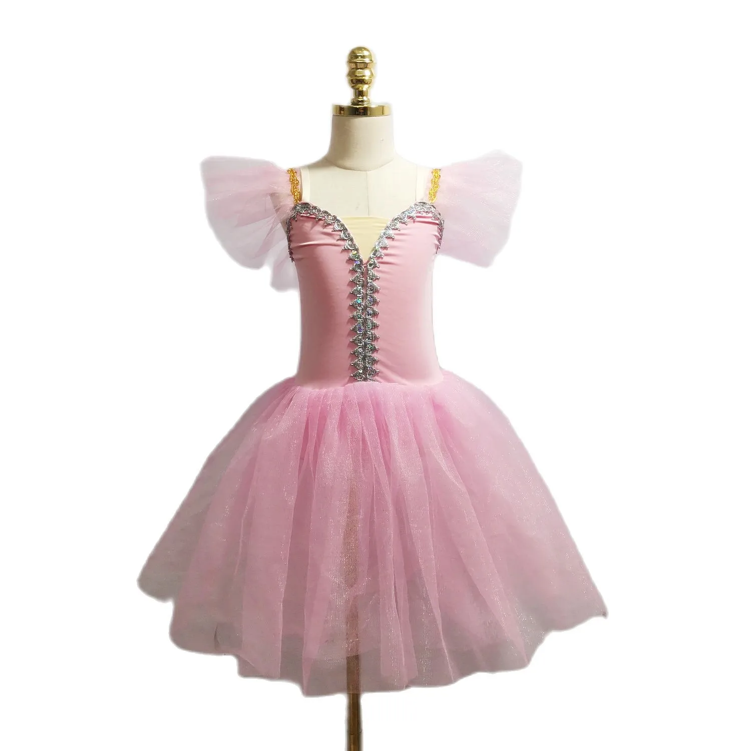 Falda de tutú de Ballet rosa, trajes de baile para adultos, falda de baile profesional, vestido largo para niños