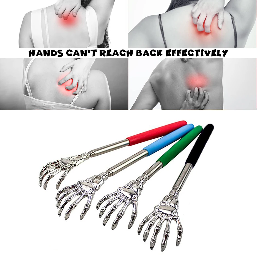 

4 Colors Stainless Steel Back Scratcher Telescopic Scratching Backscratcher Massager Back Scraper Extendable Telescoping Itch