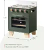 Robotime Robud ヴィンテージ木のおもちゃ キッチン オーブン 子供用 洗濯機 乾燥機 リアリストおもちゃ付き 冷蔵庫 プレイキッチンセット ヴィンテージグリーン 4