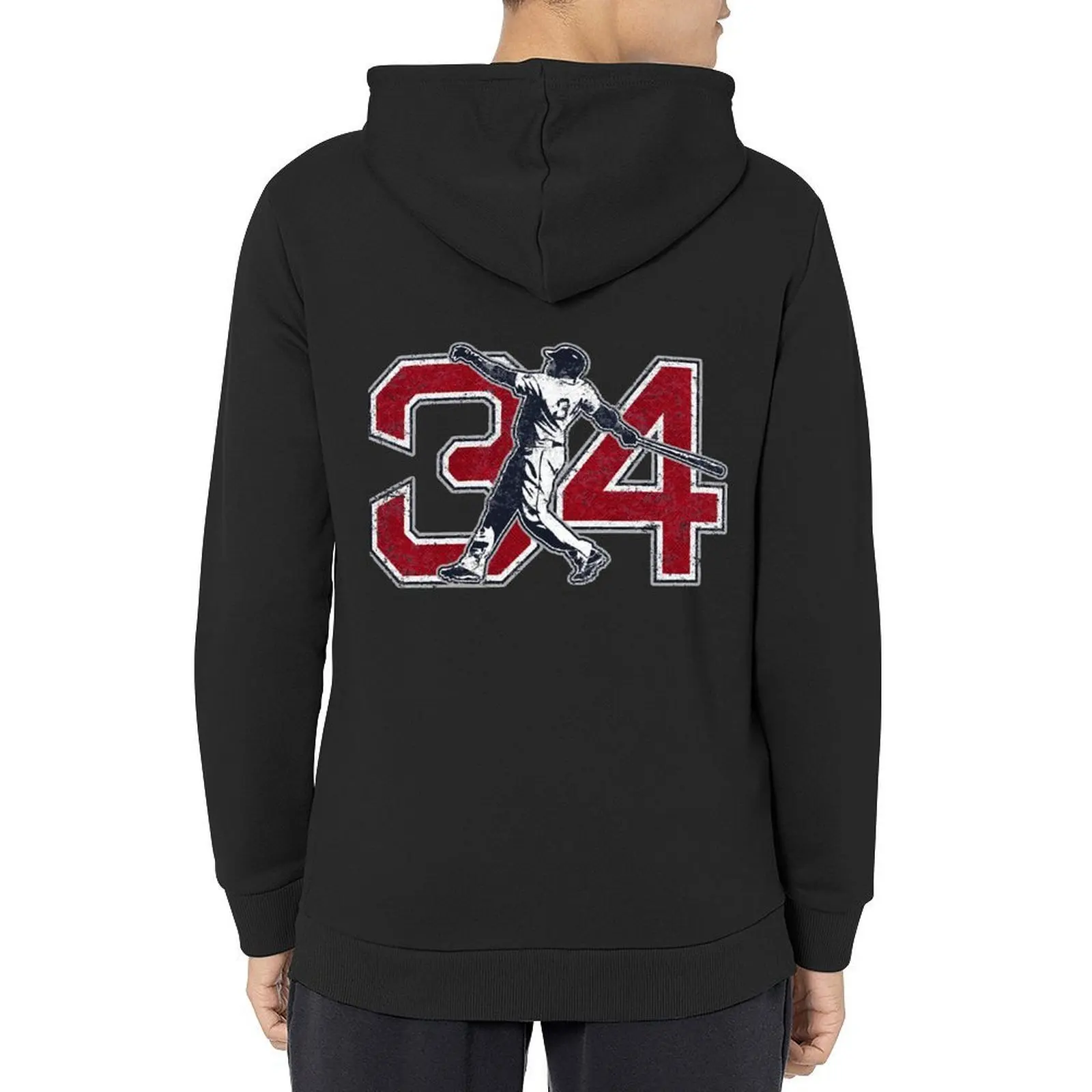 34 - Big Papi (عتيق) كلاسيكي هوديي ملابس الخريف والشتاء جرافيك تي شيرت الرجال ملابس الخريف هوديي الرجال