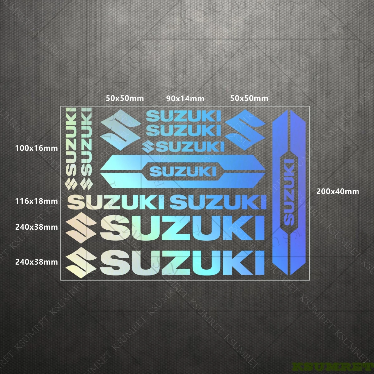 مجموعة شارات شعار خوذة خزان الدراجة النارية بشعار ملصقات سوزوكي