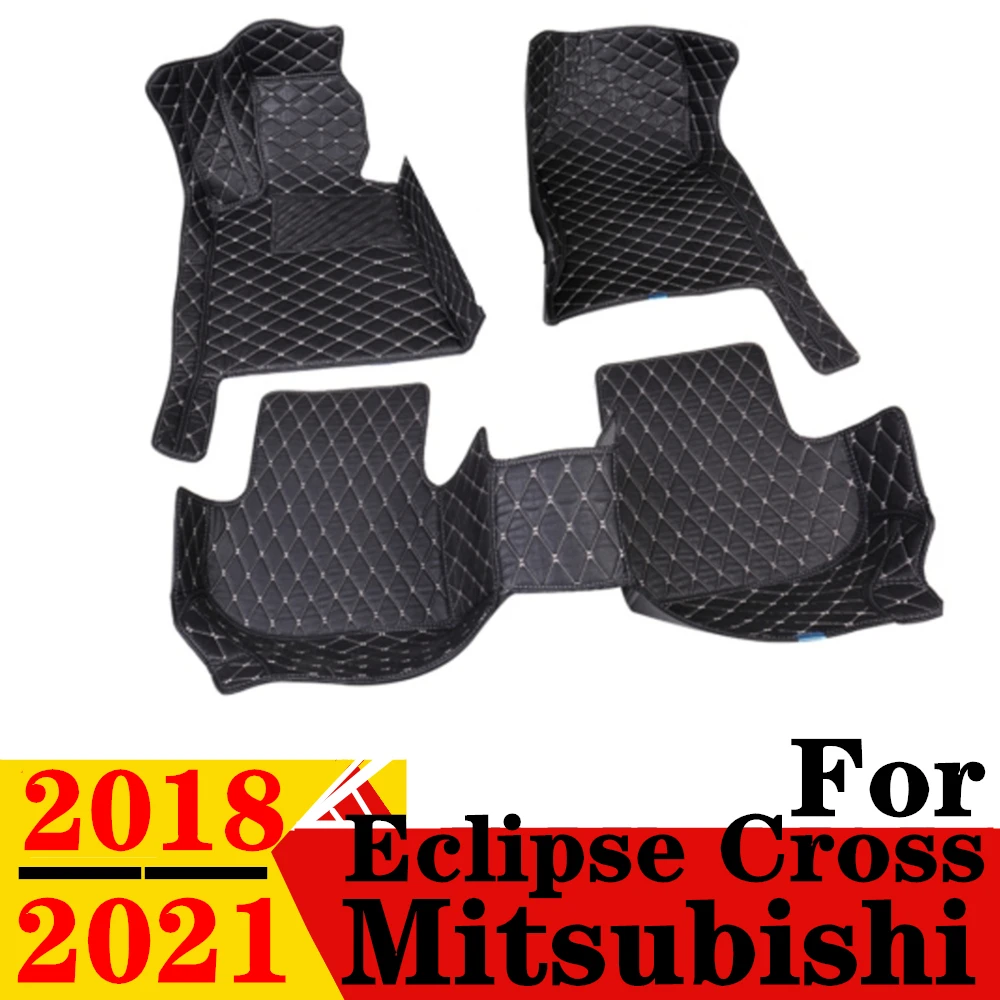 Car Floor Mats For Mitsubishi Eclipse Cross 2021 2020 2019 2018 Custom Fit Front & Rear Floor Liner Cover Foot Pads Carpet Parts