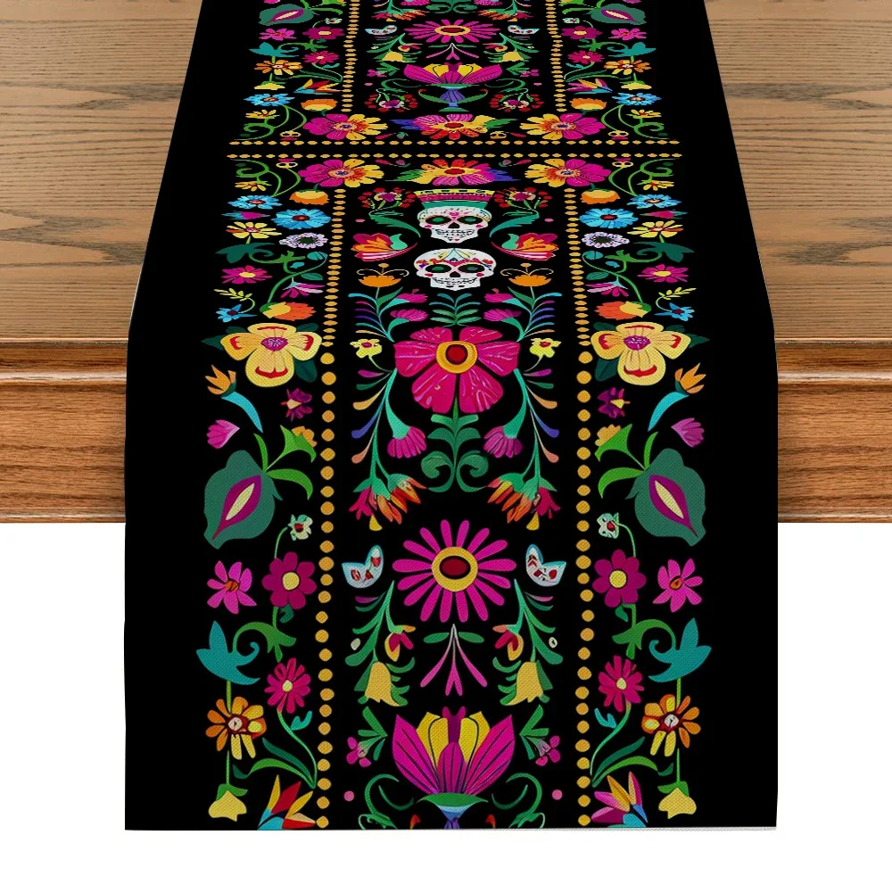 Mexican Tablecloth Skull Tablecloth Kitchen Dining Room Cinco De Mayo Holiday Table Decoration