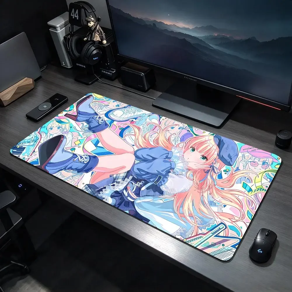 Idol Anime I-IDOLY PRIDE Mouse Pad Large Gaming Mousepad Desk Mat Non Slip Bottom Featuring Stitched Edges
