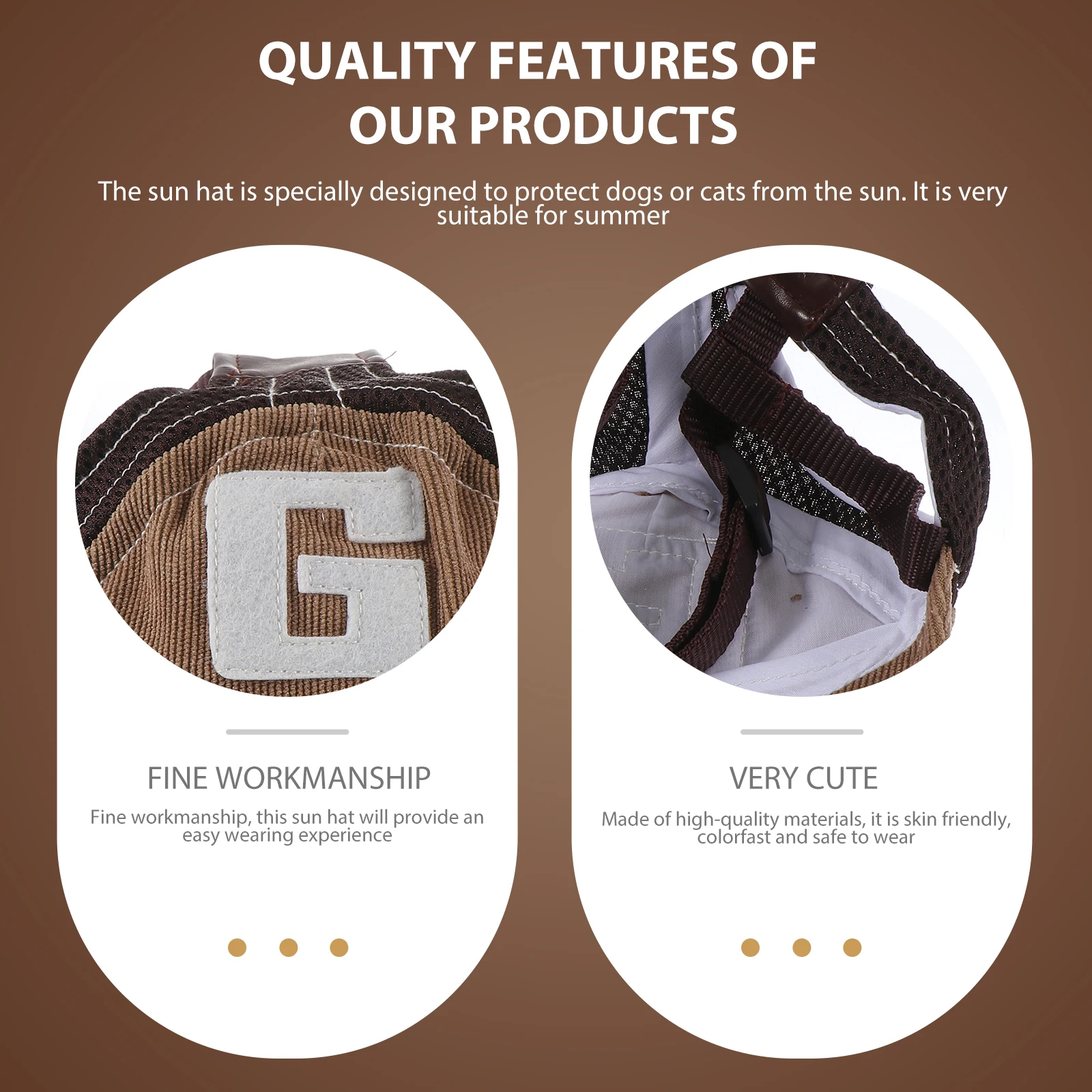 

1pc Dog Sun Small Dogs Fashion Pet Sun Protection Hat Adjustable Outdoor Summer Headwear Travel Sports Hat For Dogs Pet