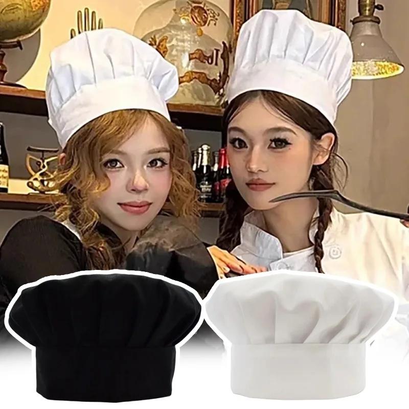 Adult Cosplay Chef Hat Pack Adjustable Elastic Baker Cap for Kitchen Cooking Suitable for Catering Schools Colleges Restaurants