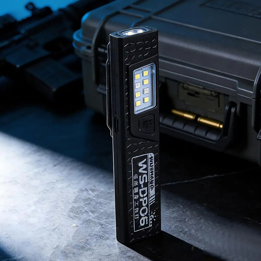 

L﻿ED Keychain Flashlight Rechargeable Slim Flat Compact LED Flashlight with Magnet Pocket Lantern Flood Work Light
