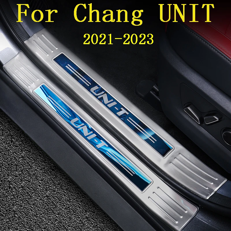 For Changan UNI-T UNIT 2021-2023 Car Interior Door Welcome Threshold Cover Sticker Stainless Steel Protector Auto Accessories