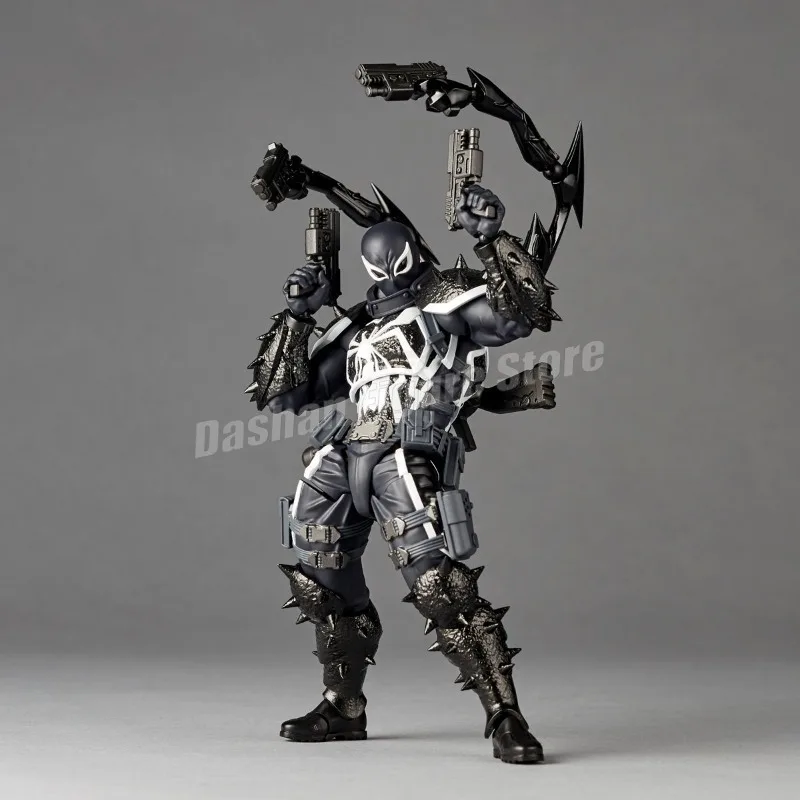 Amazing Yamaguchi Revoltech Agent Venom Action Figure Collection Superhero Eugene Thompson Venom Figurine Model Toys for Gifts