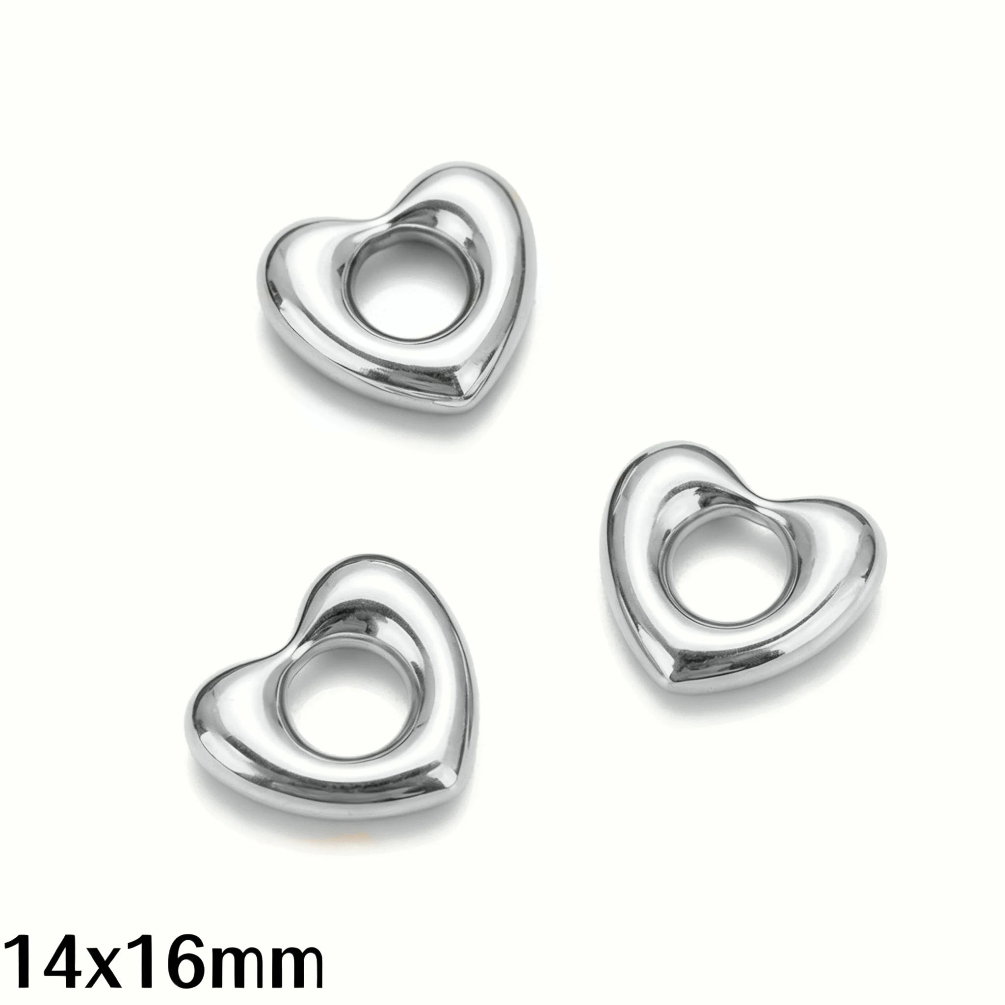 5 Stück Herz-Anhänger aus Edelstahl, einfache, niedliche Herzanhänger für Ohrringe, Halsketten, Armbänder, DIY-Schmuckherstellungszubehör – Detail 5