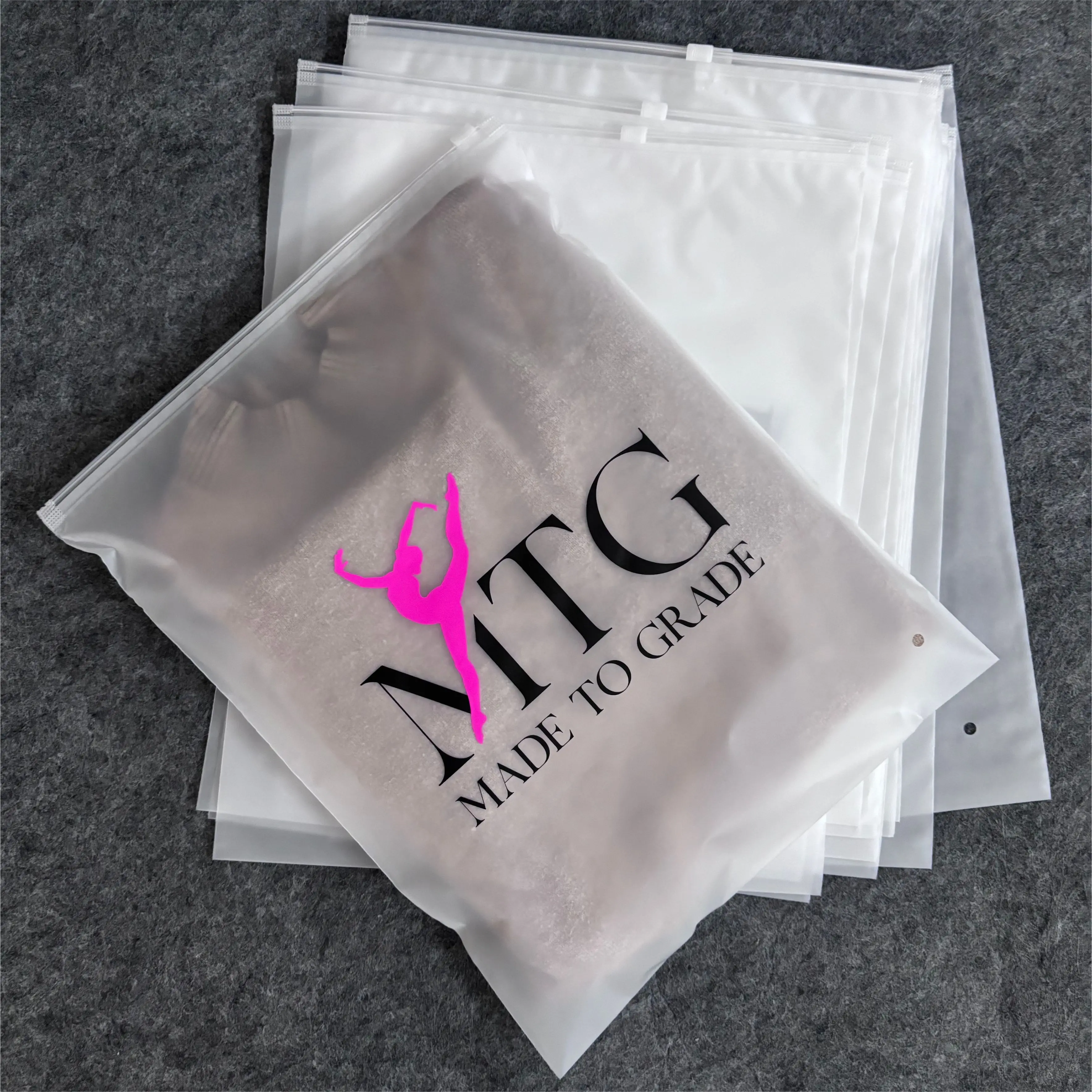 

wholesale custom printed frosted clothing eva zip lock zipper plastic poly bags with logo for tshirt packaging